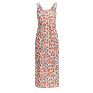 Coco Shop LONG SLIP DRESS IN RED BOUGAINVILLEA